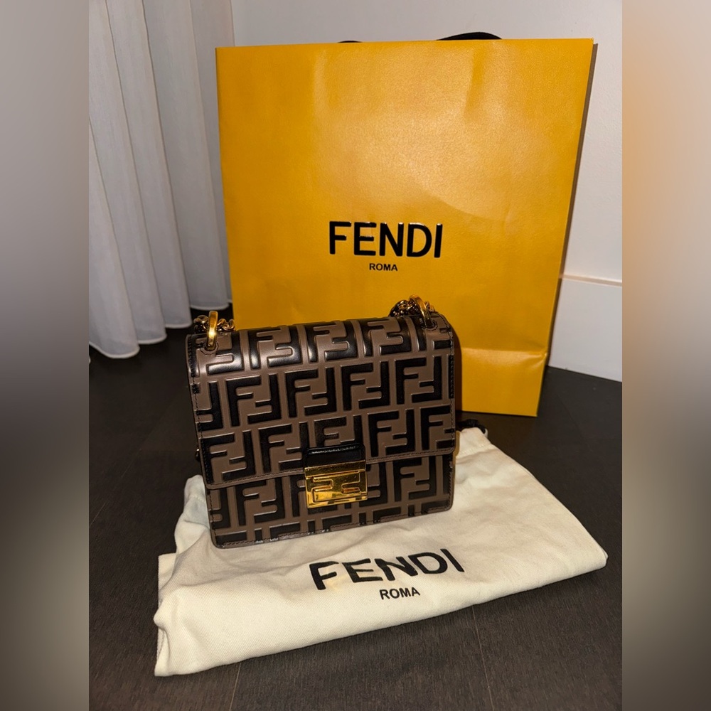 Fendi Zucca FF Kan U Shoulder/Crossbody bag